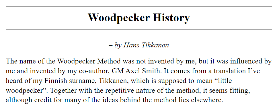 Woodpecker method history